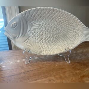 California Pottery White Ceramic Fish Platter